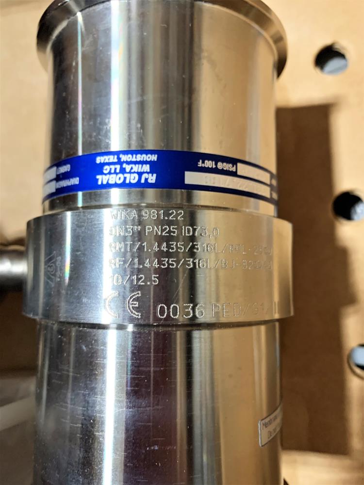 Yokogawa EJA 530A DPHarp Transmitter W/ 3" Stainless Tri-Clamp Diaphragm Valve